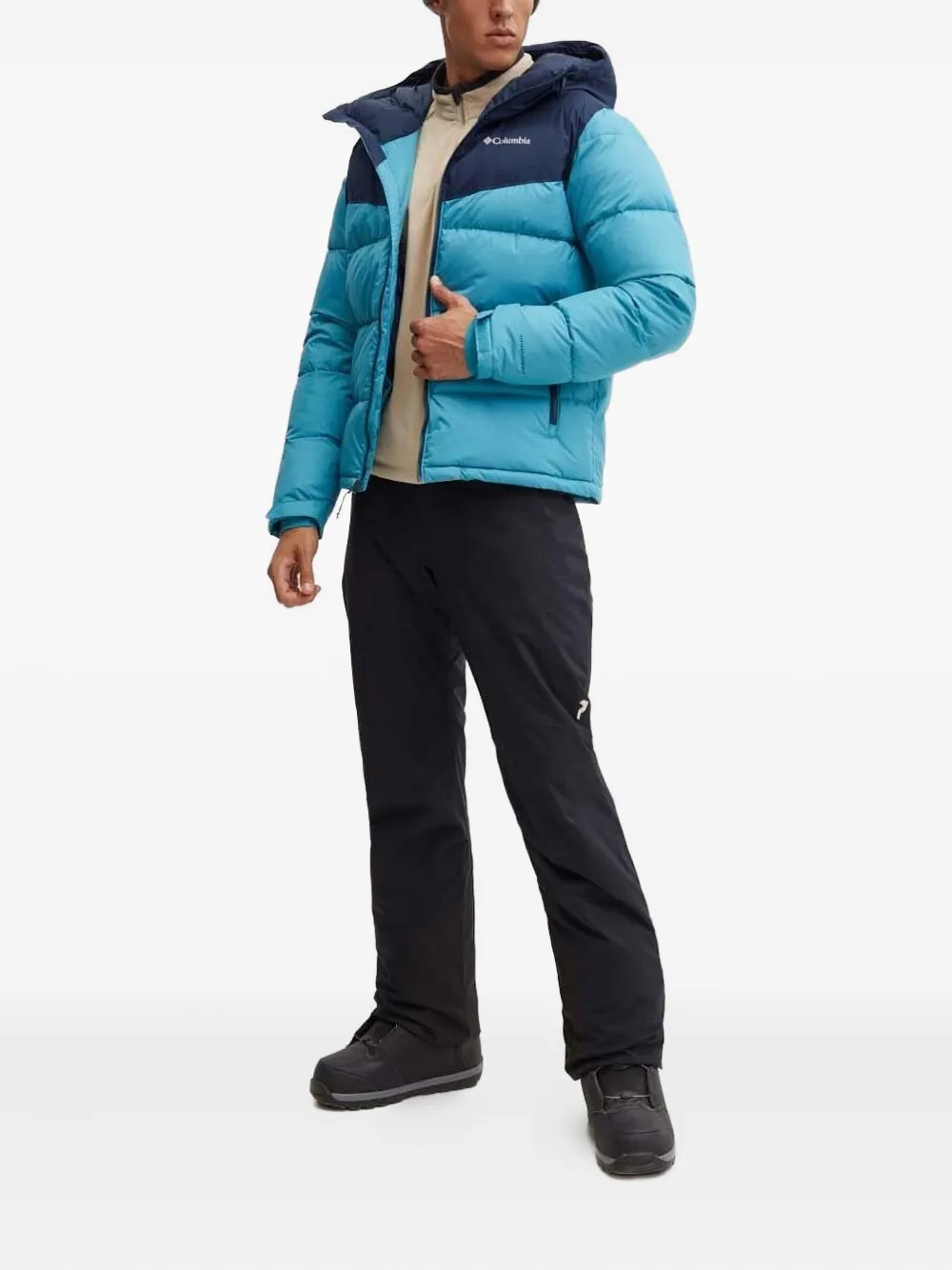 Columbia Iceline Ridge hooded puffer jacket Blauw