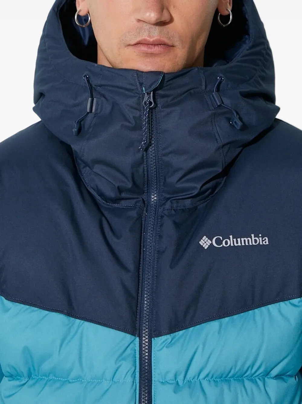 Columbia Iceline Ridge hooded puffer jacket Blauw