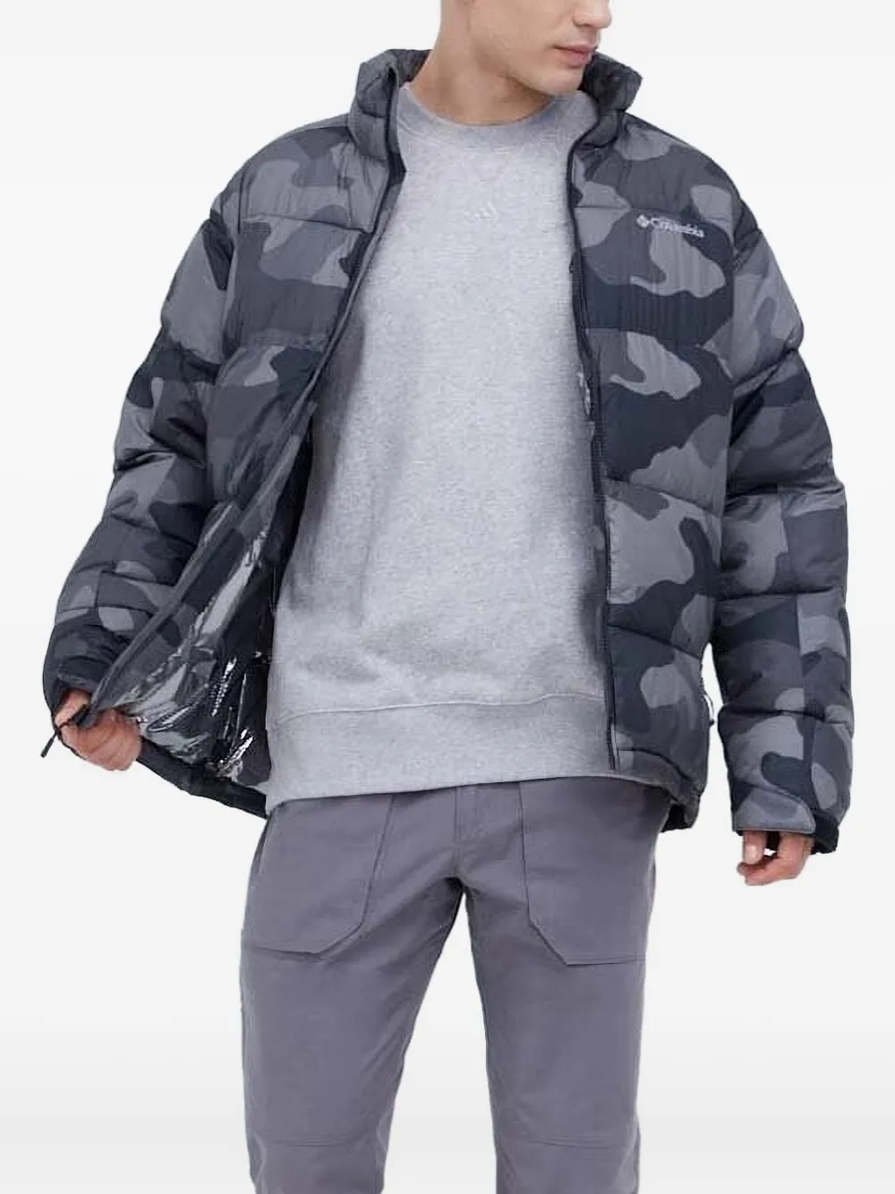 Columbia Gewatteerd jack met camouflageprint Groen
