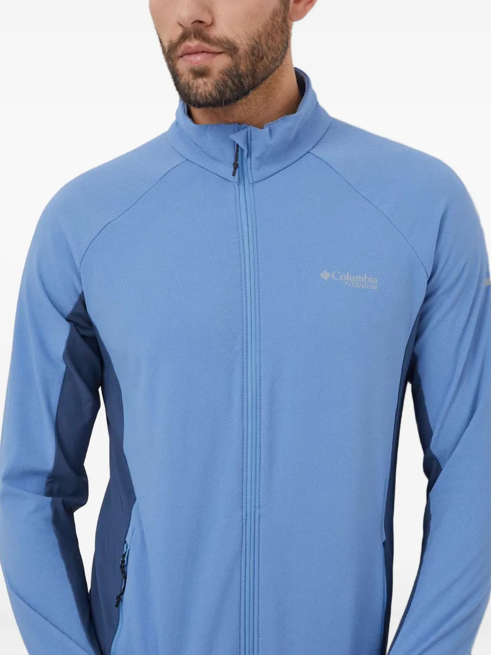 Columbia Colour-block Zip-up Sweater In Blue