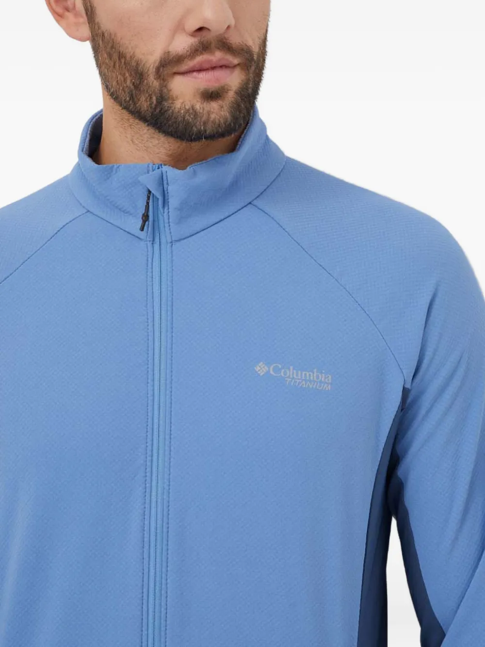 Columbia Colour-block Zip-up Sweater In Blue