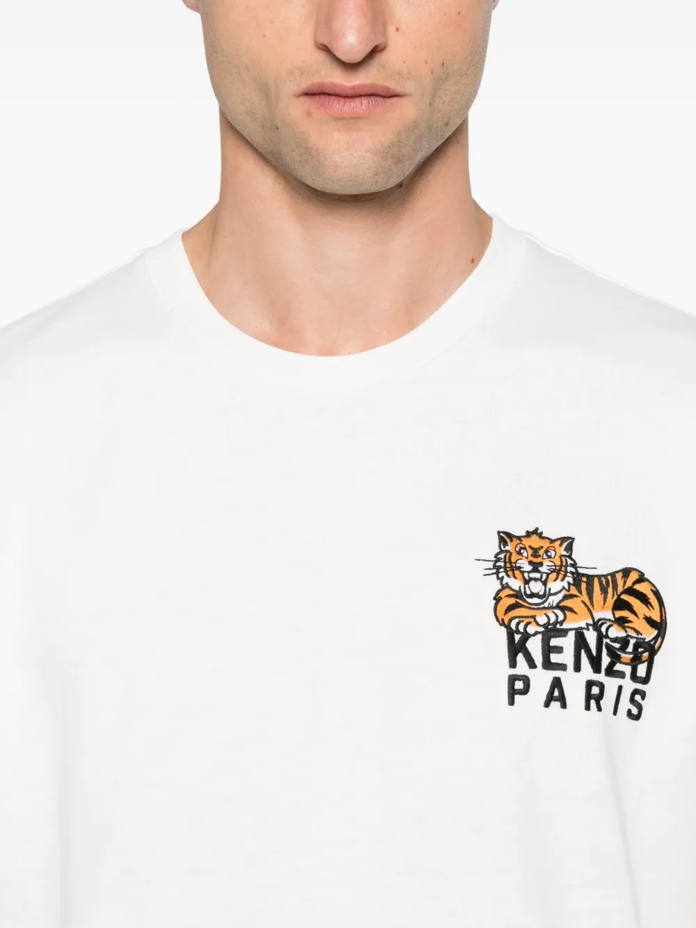 Kenzo Happy Tiger cotton T-shirt Wit