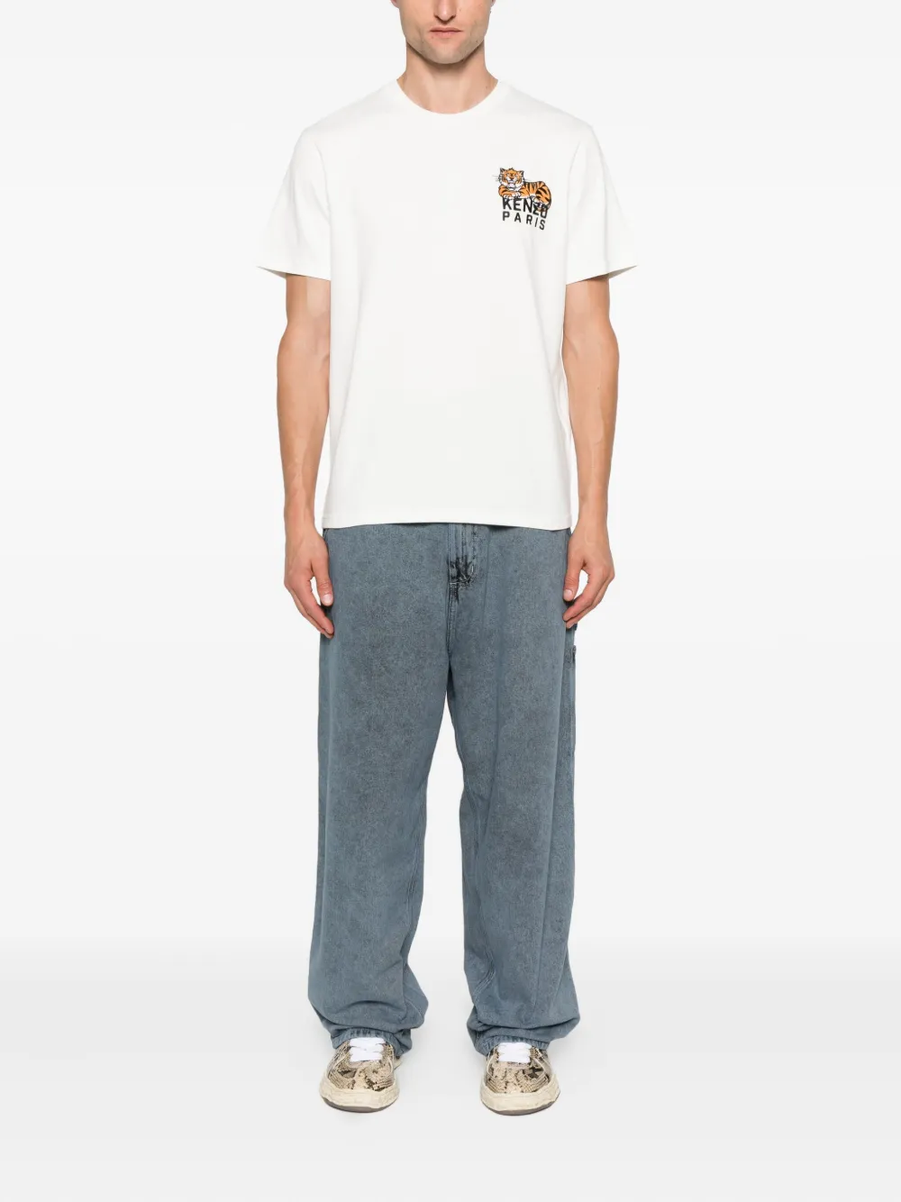 Kenzo Happy Tiger cotton T-shirt Wit