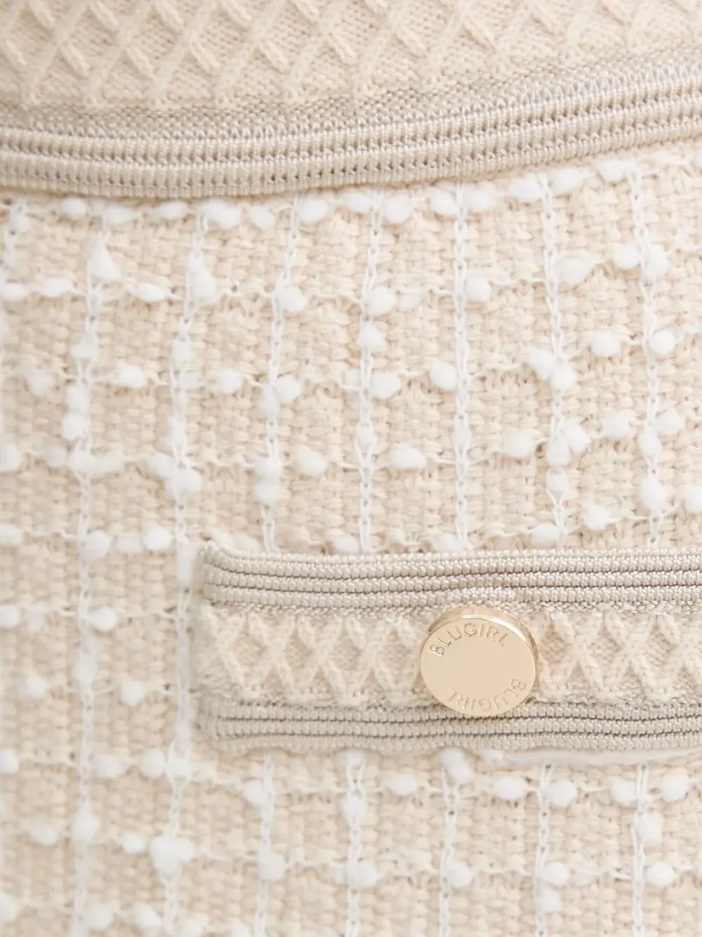 Blugirl Tweed kokerrok met textuur Beige