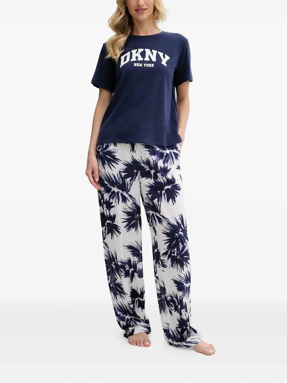 DKNY leaf-print drawstring pyjamas | Blue | Image 1
