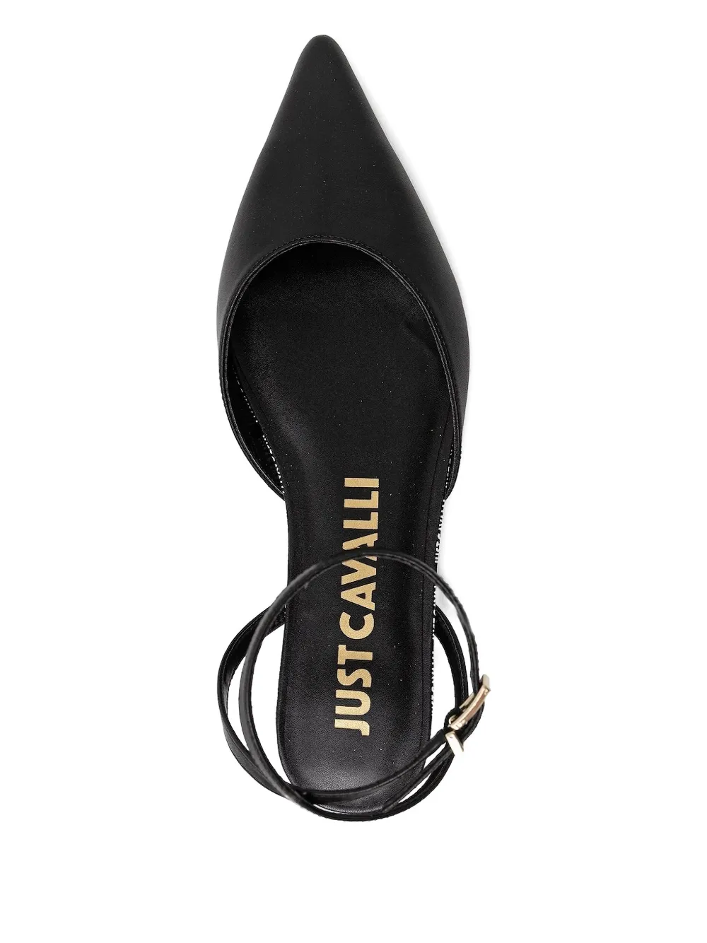 Just Cavalli Ankle-strap Pointed-toe Flats In Black