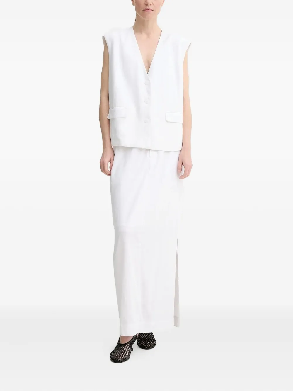 Gestuz Maxi-rok met zijsplit - Wit