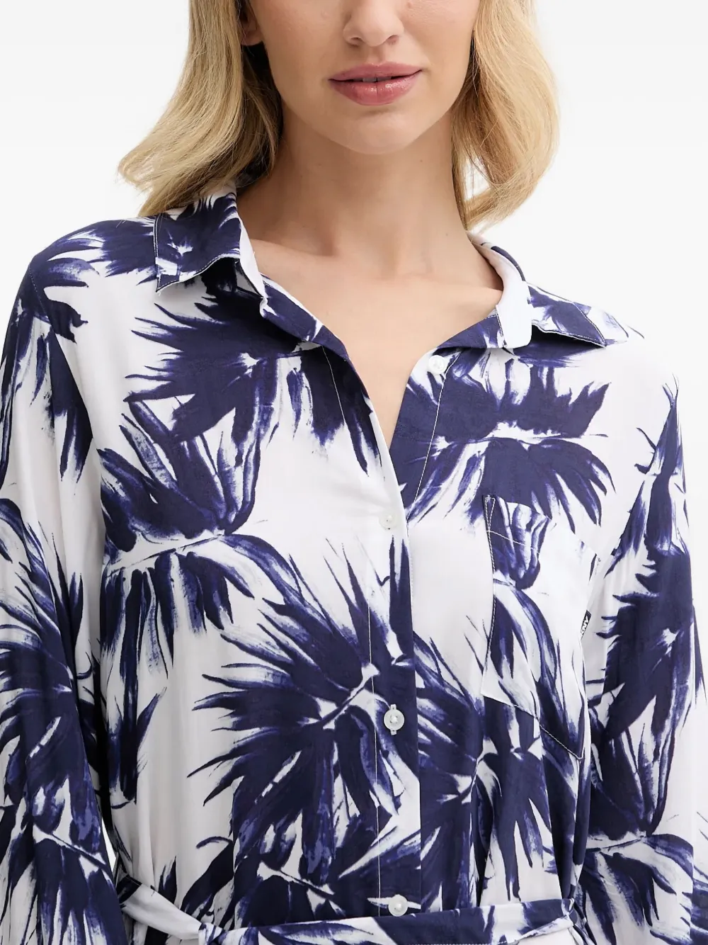 DKNY Shirtjurk met bloemenprint Wit
