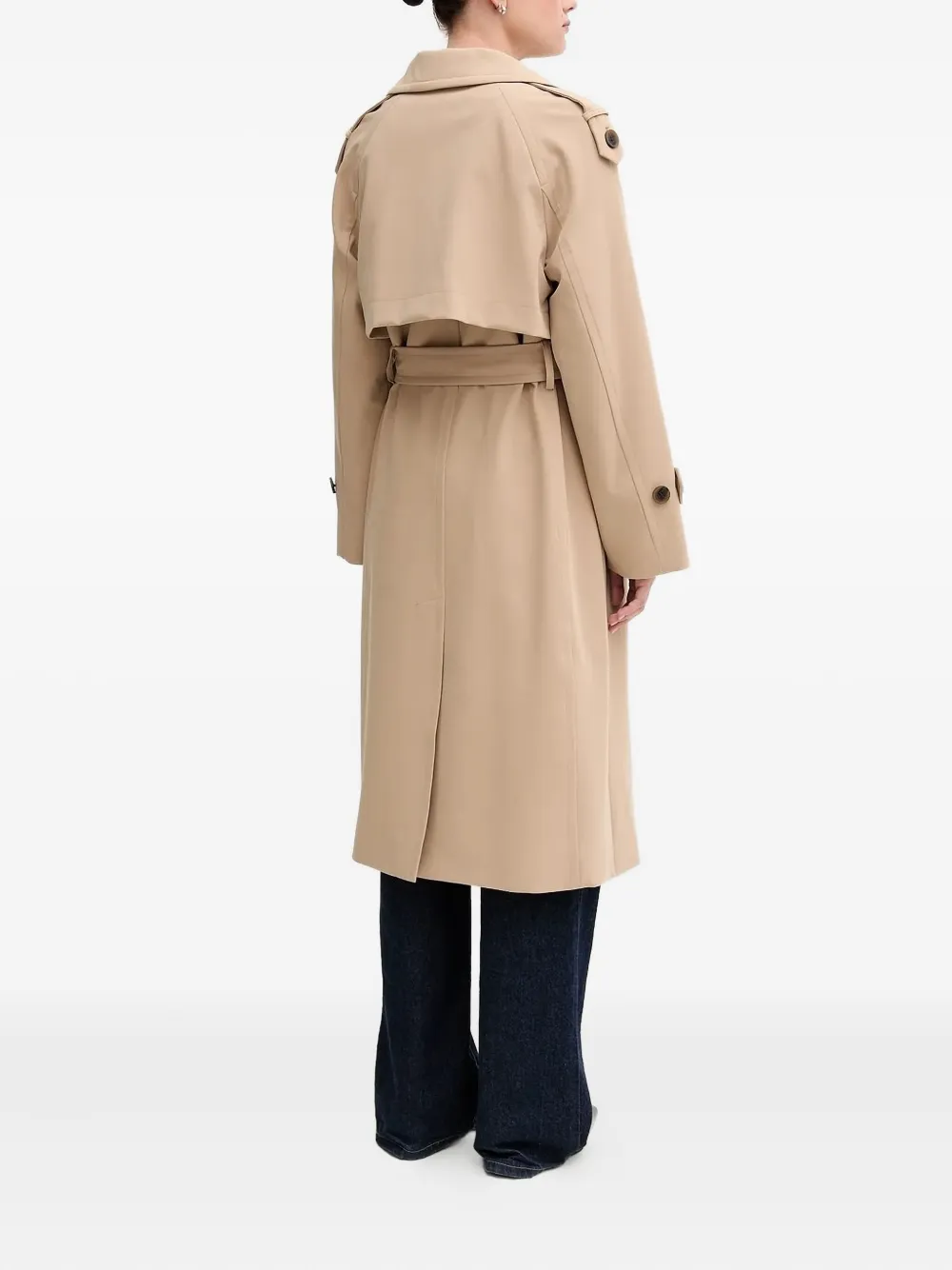 DKNY double-breasted belted trench coat Bruin