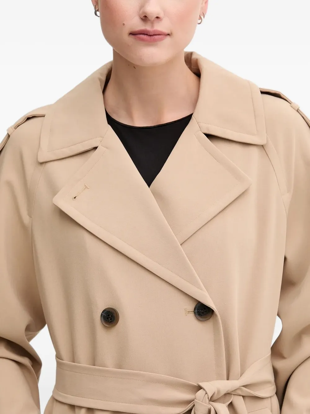 DKNY double-breasted belted trench coat Bruin