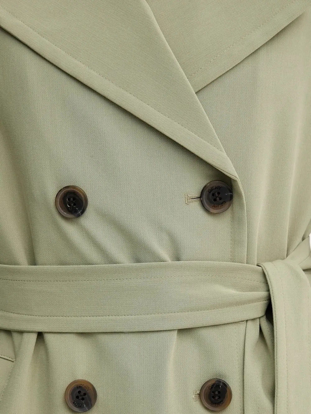 DKNY belted double-breasted trench coat Groen