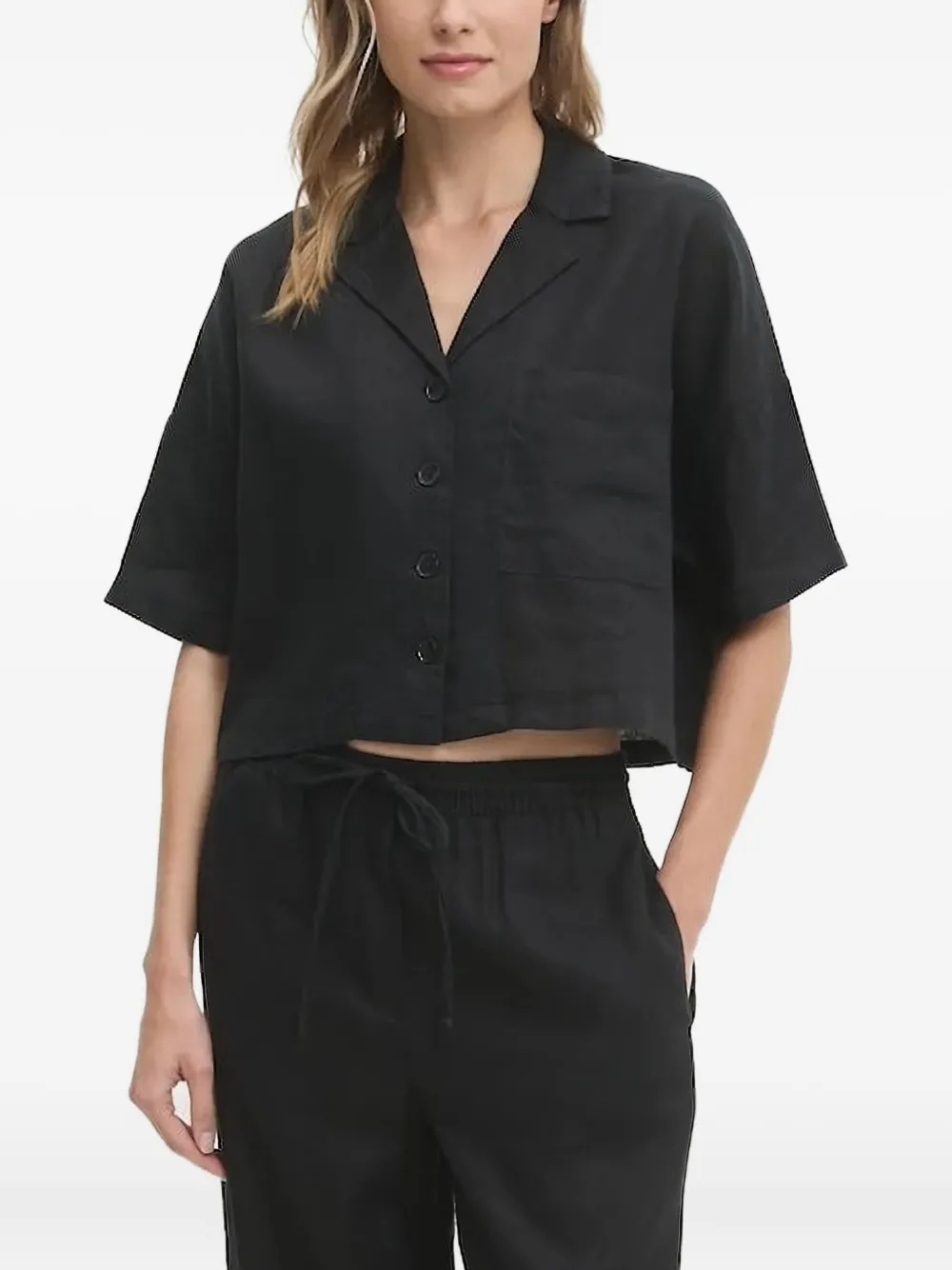 DKNY Katoenen blouse Zwart