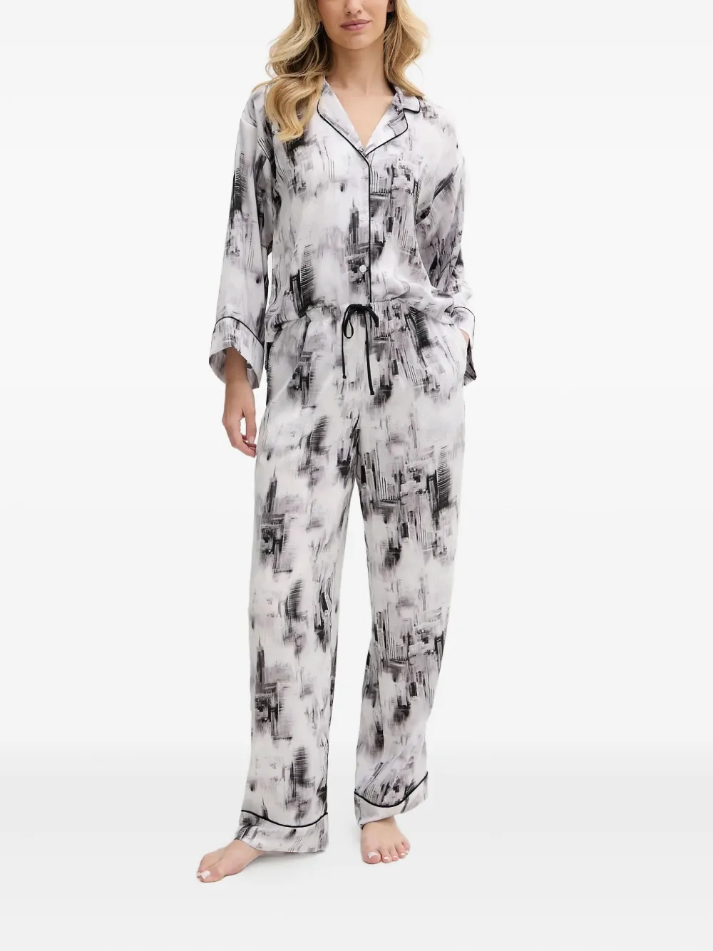 DKNY abstract-print pyjama set | Grey | Image 1
