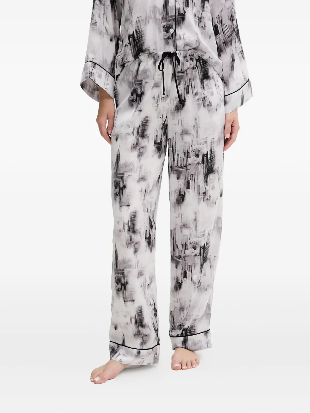 Dkny Abstract-print Pyjama Set In Gray
