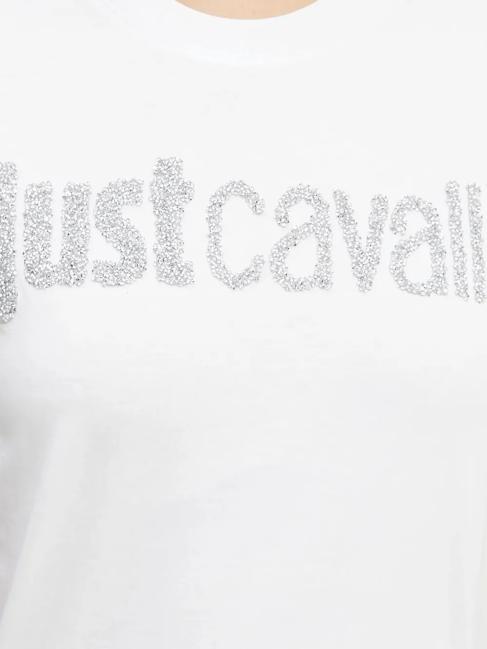 Just Cavalli T-shirt verfraaid met kristallen Wit