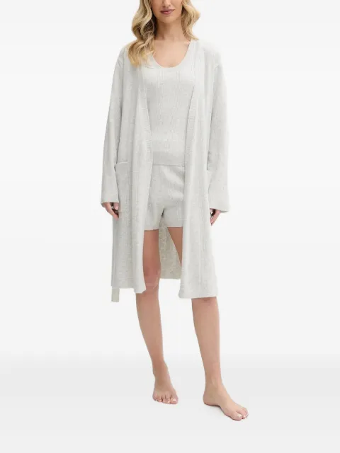 DKNY ribbed belted robe