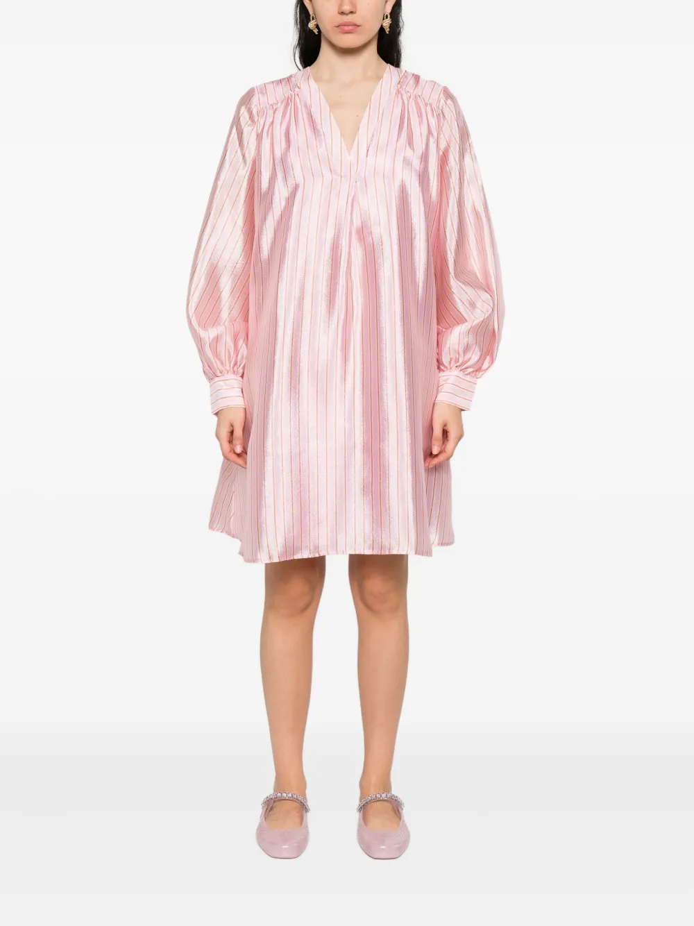 Stine Goya Yorando stripe V-neck dress | Day Dresses | Image 2