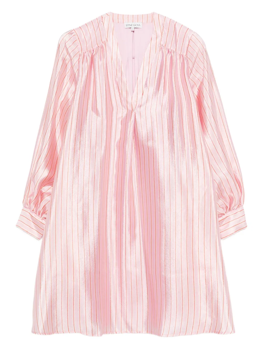 Stine Goya Yorando stripe V-neck dress Roze