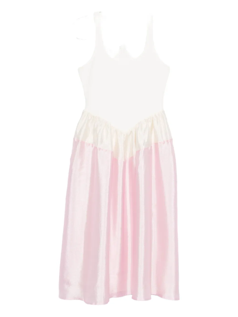 Stine Goya gathered-waist midi dress Roze