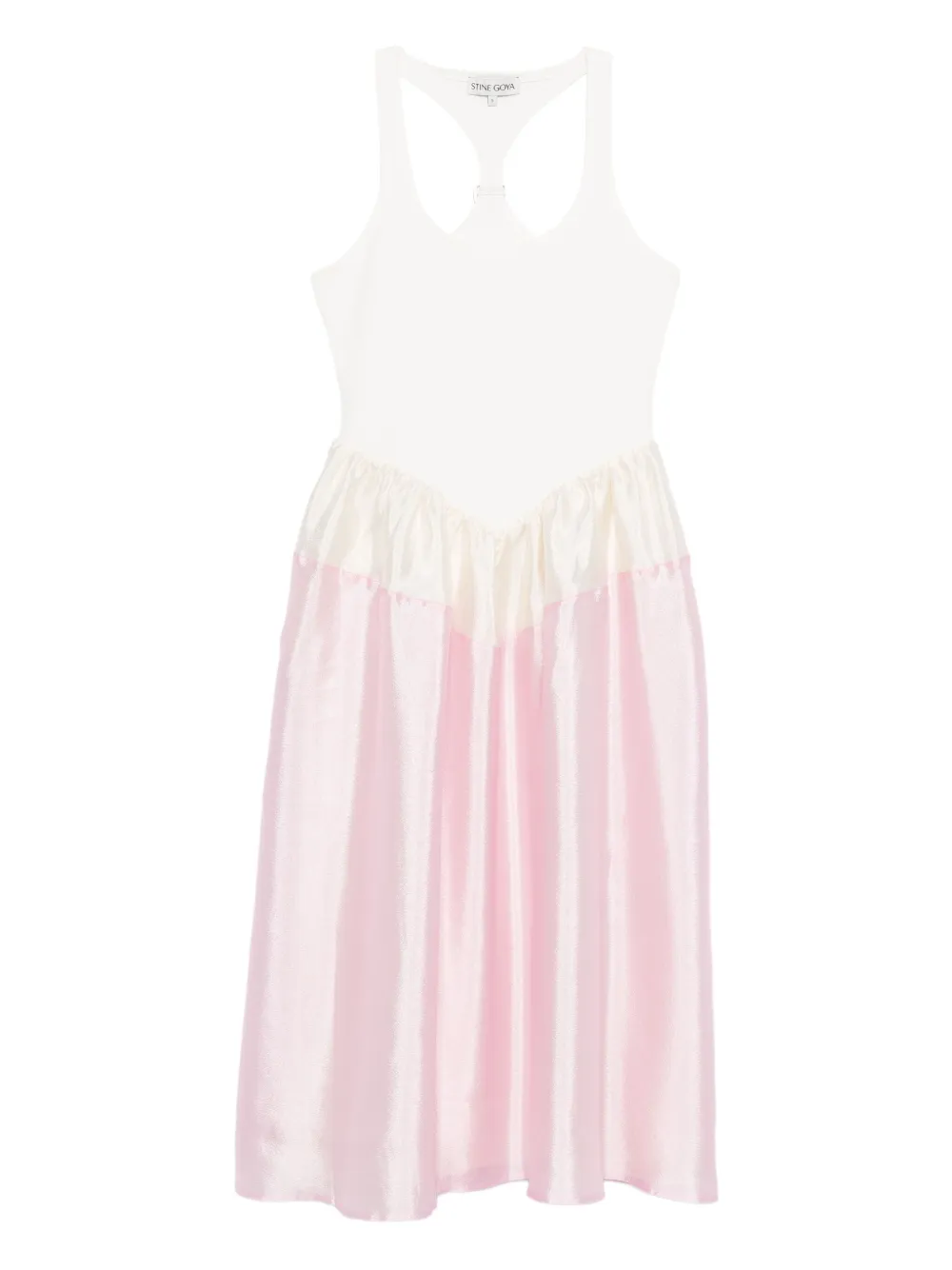 Stine Goya gathered-waist midi dress Roze