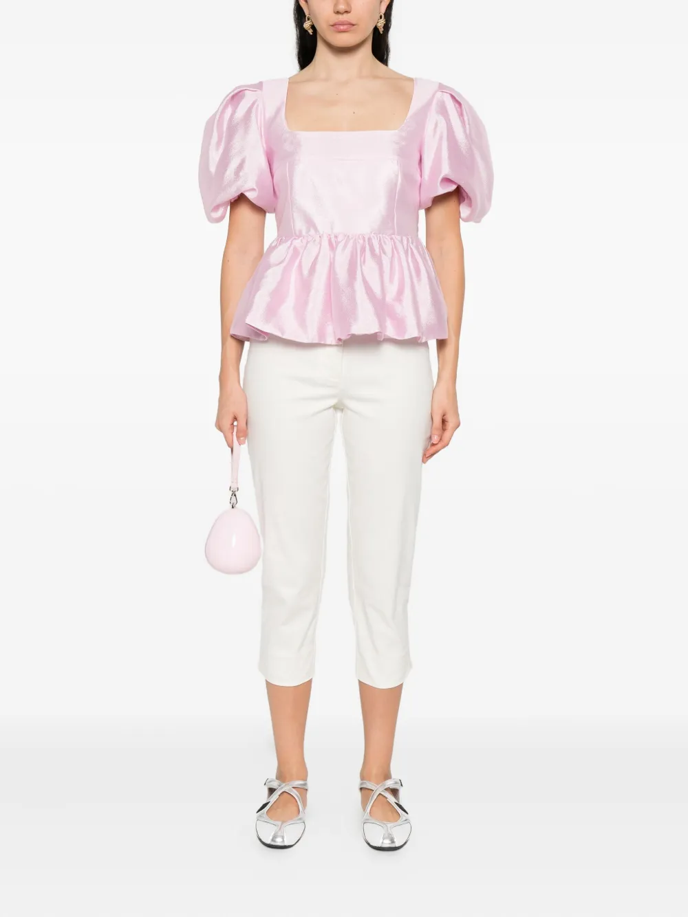 Stine Goya Top met pofmouwen Roze