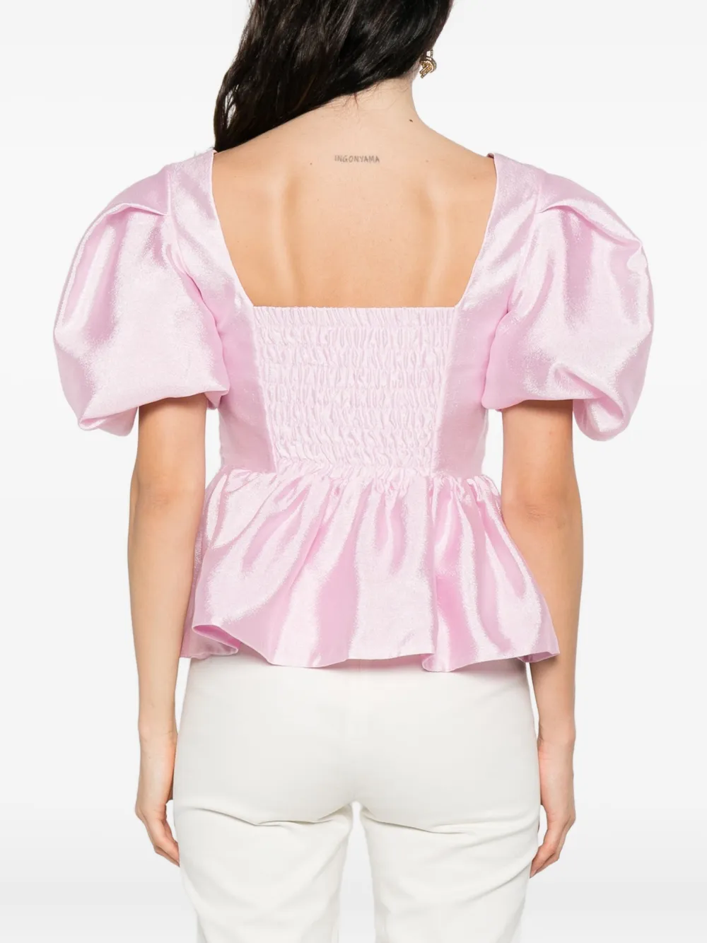 Stine Goya Top met pofmouwen Roze