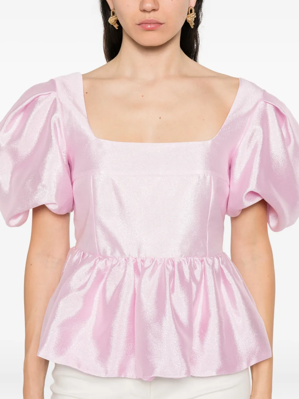 Stine Goya Top met pofmouwen Roze