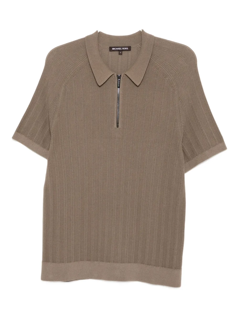 knit zip polo shirt