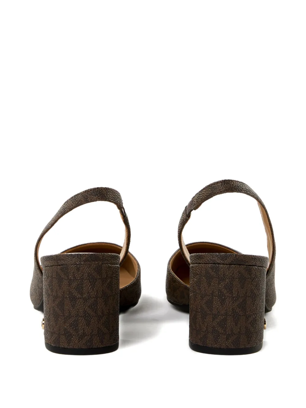 Michael Kors 57mm monogram slingback pumps Brown