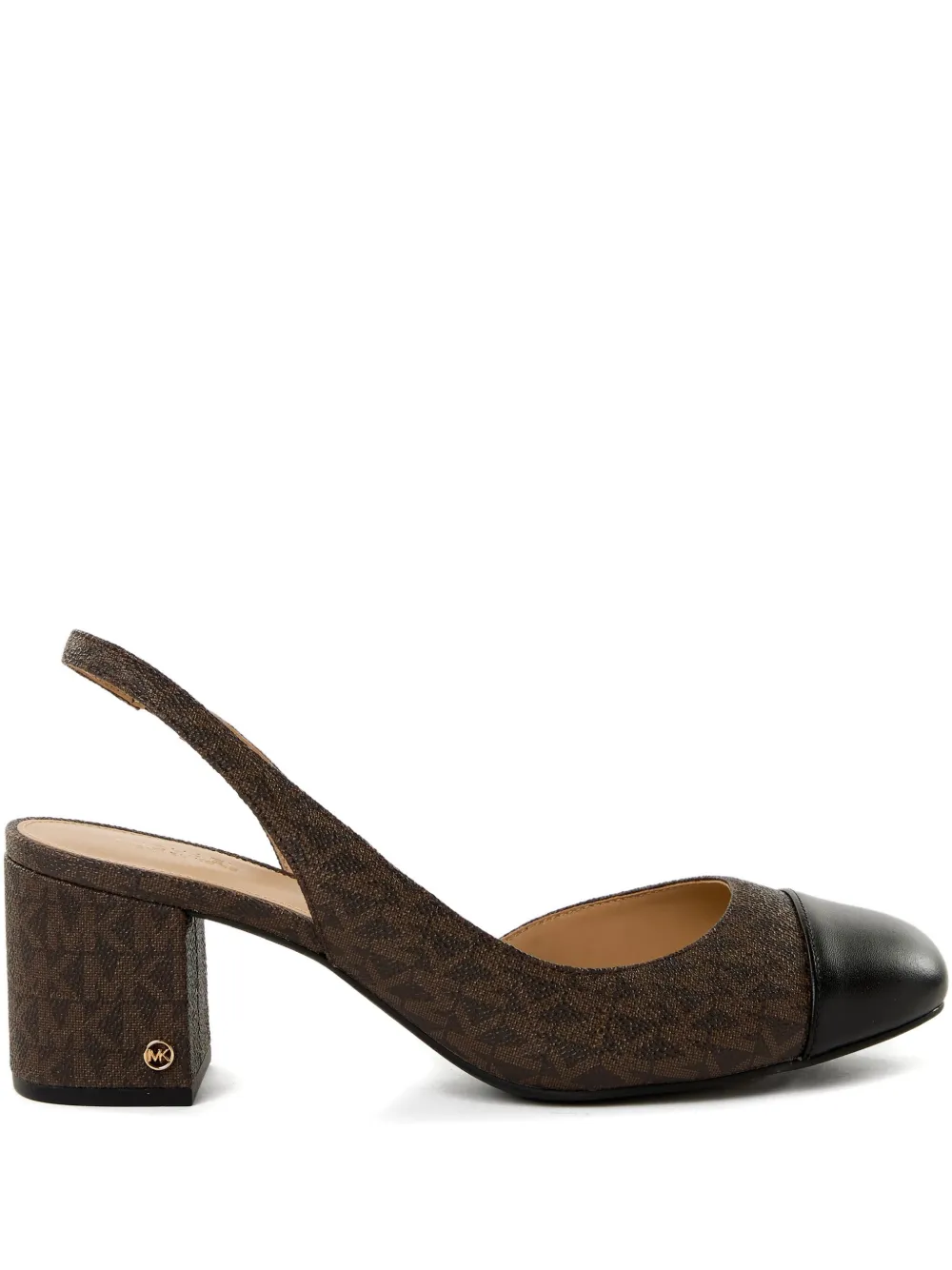 Michael Kors 57mm monogram slingback pumps Brown