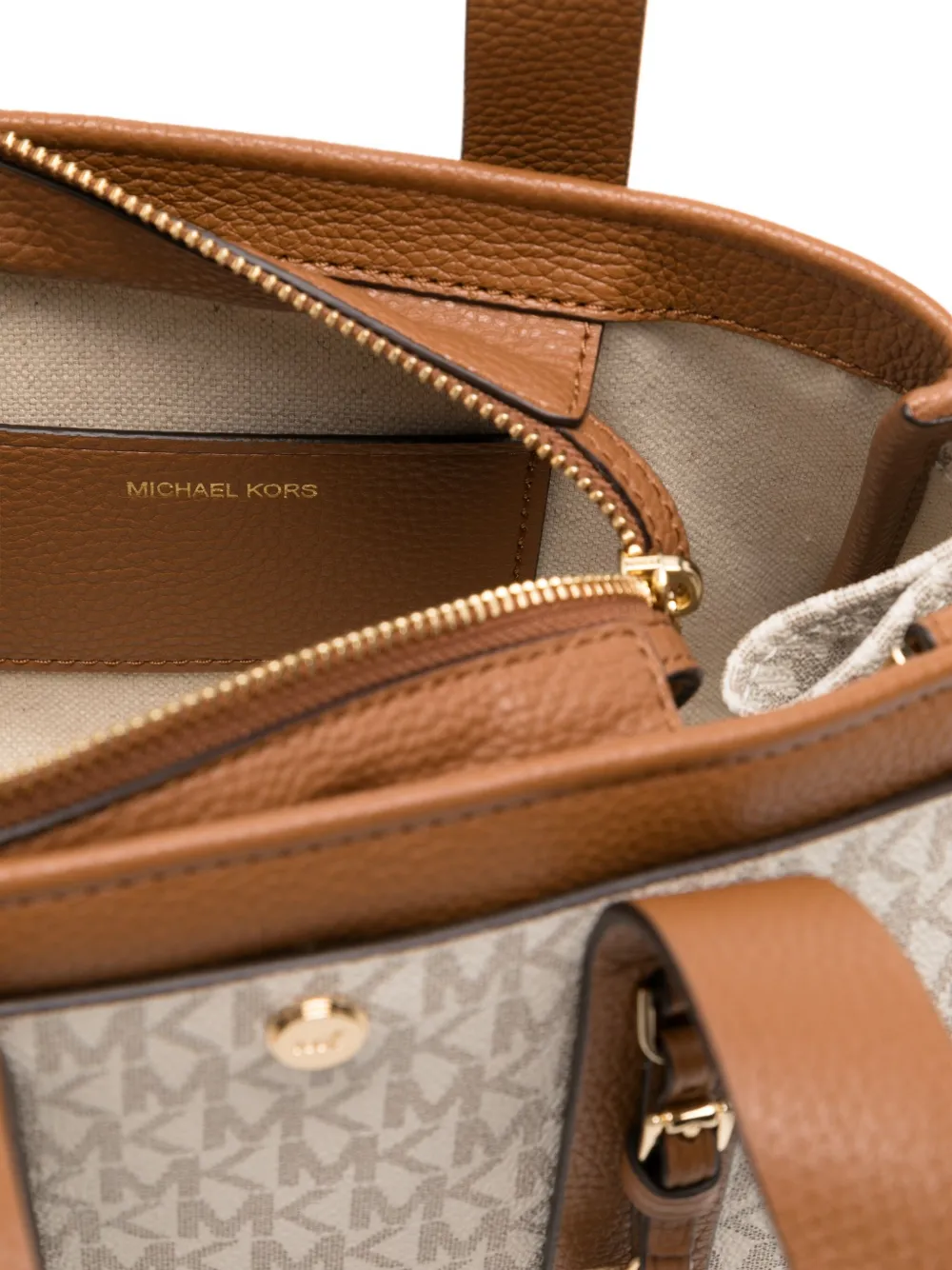 Michael Kors Kleine Romee Signature Logo tas Beige