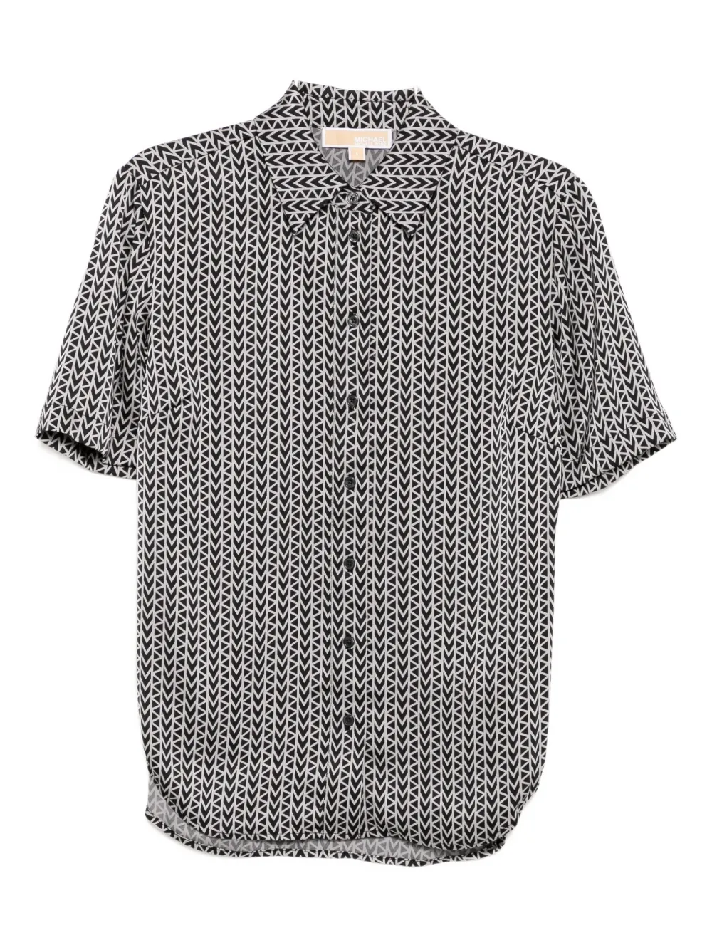 Michael Kors Mk2000 Logo-print Shirt In Black