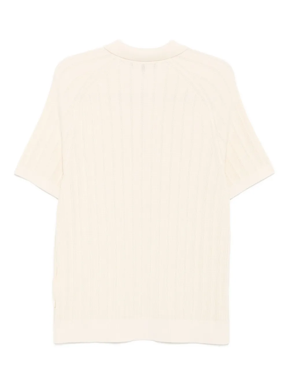Michael Kors cotton knit zip polo shirt - Beige