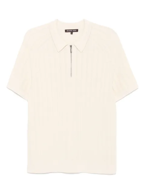 Michael Kors cotton knit zip polo shirt