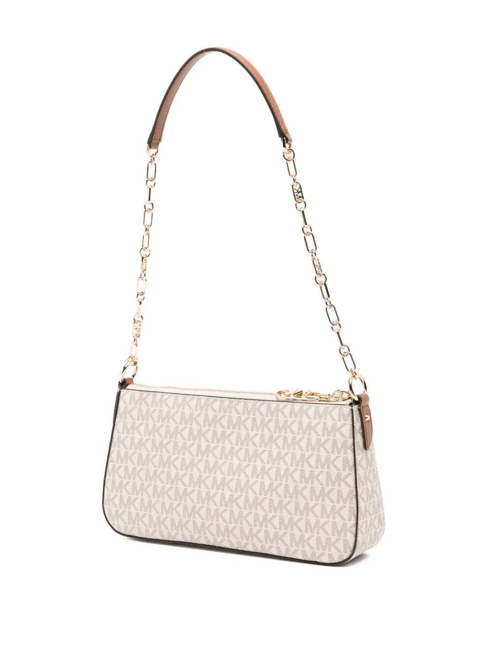 Michael Kors Schoudertas met monogram-print Beige