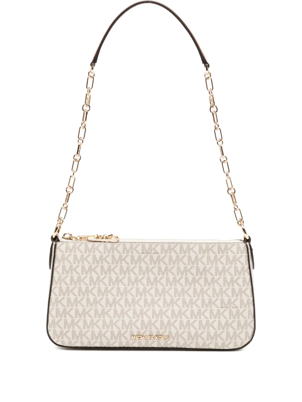 Michael Kors Monogram-pattern Shoulder Bag In Neutral