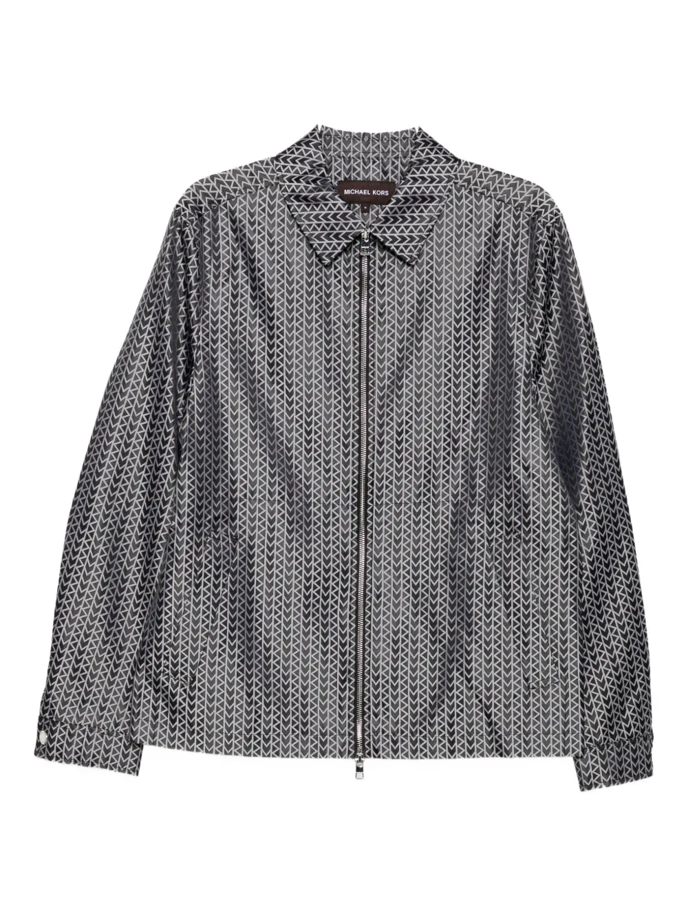 Michael Kors Mk2000 Jacquard-logo Jacket In Black