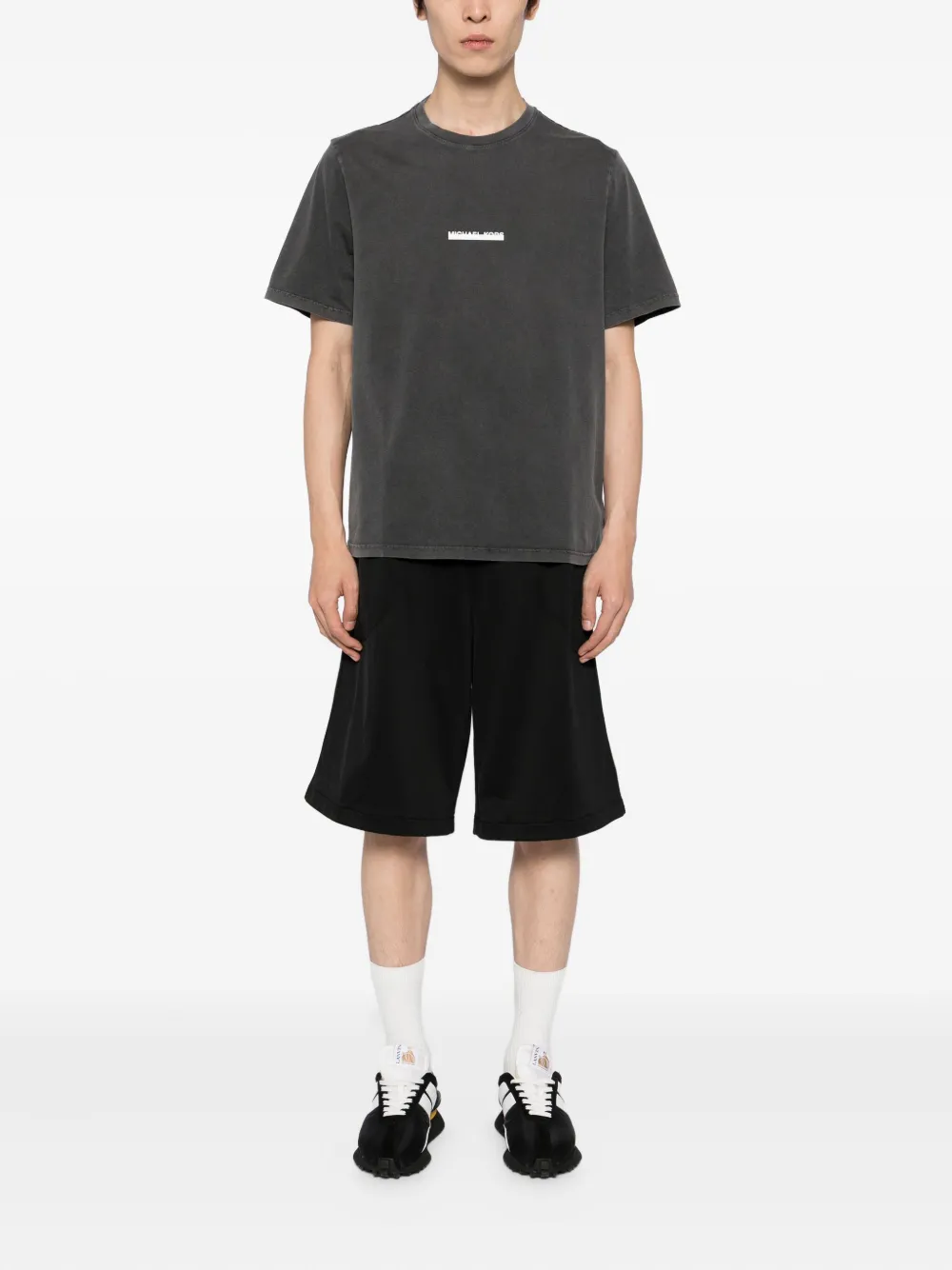 Michael Kors embellished-logo cotton T-shirt - Grijs