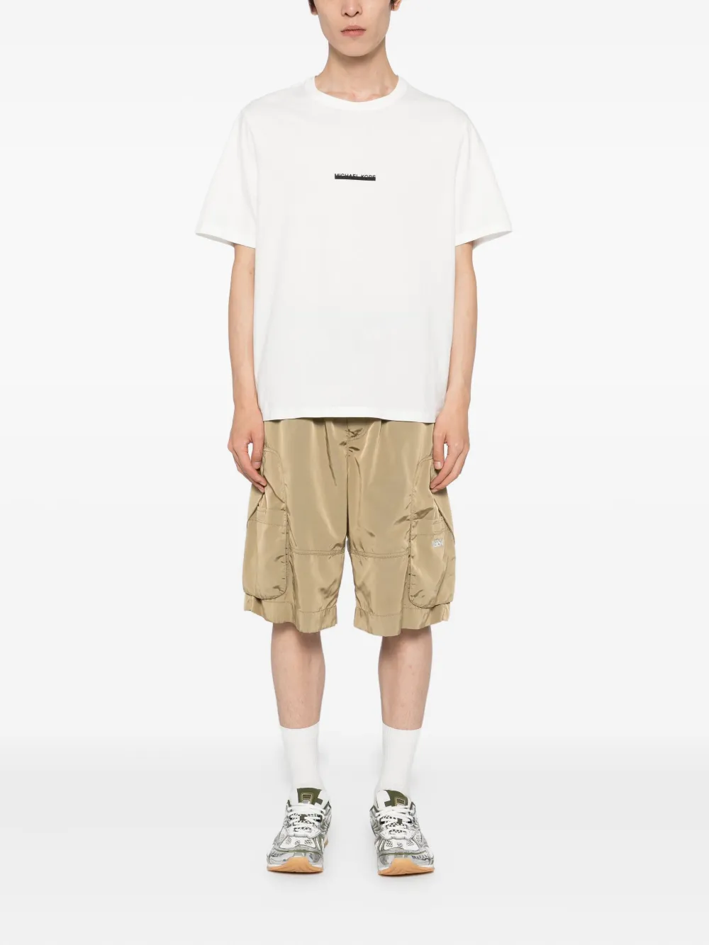 Michael Kors embellished-logo cotton T-shirt - Wit