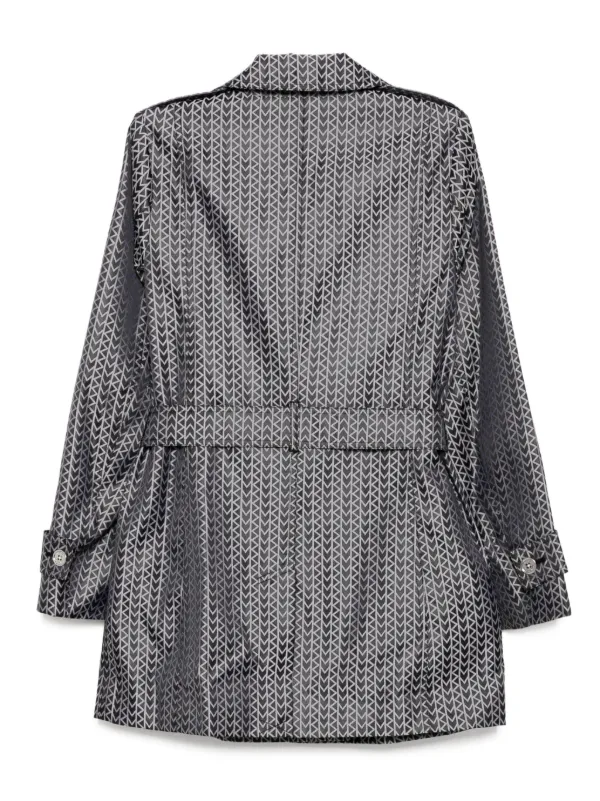 Michael Kors MK2000 jacquard-logo Trench Coat Black FARFETCH IN