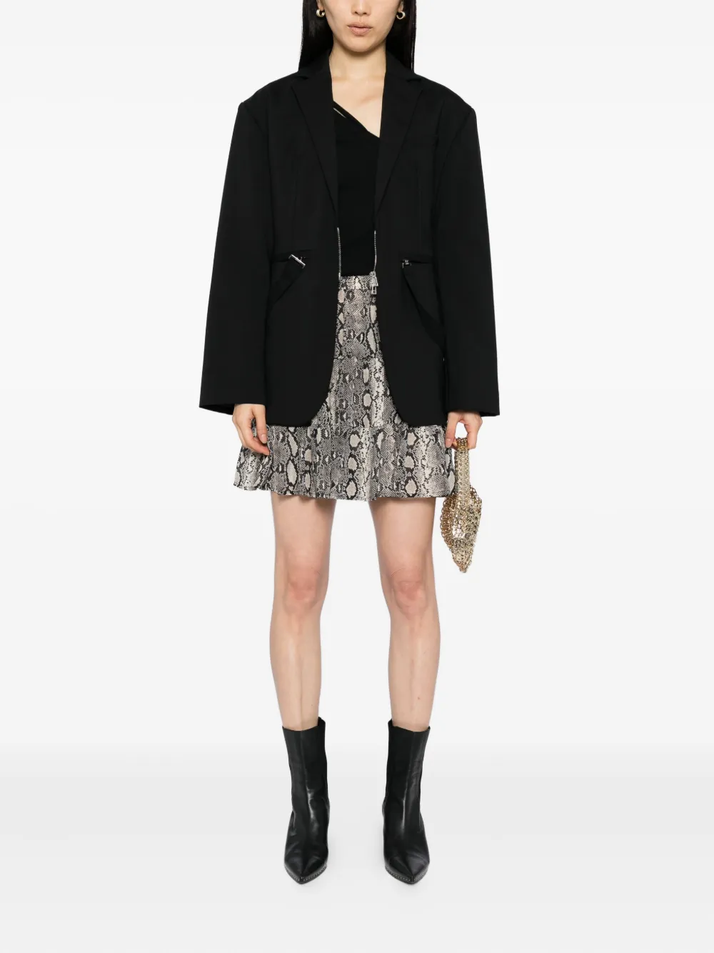 Michael Kors snake-print mini skirt - Zwart