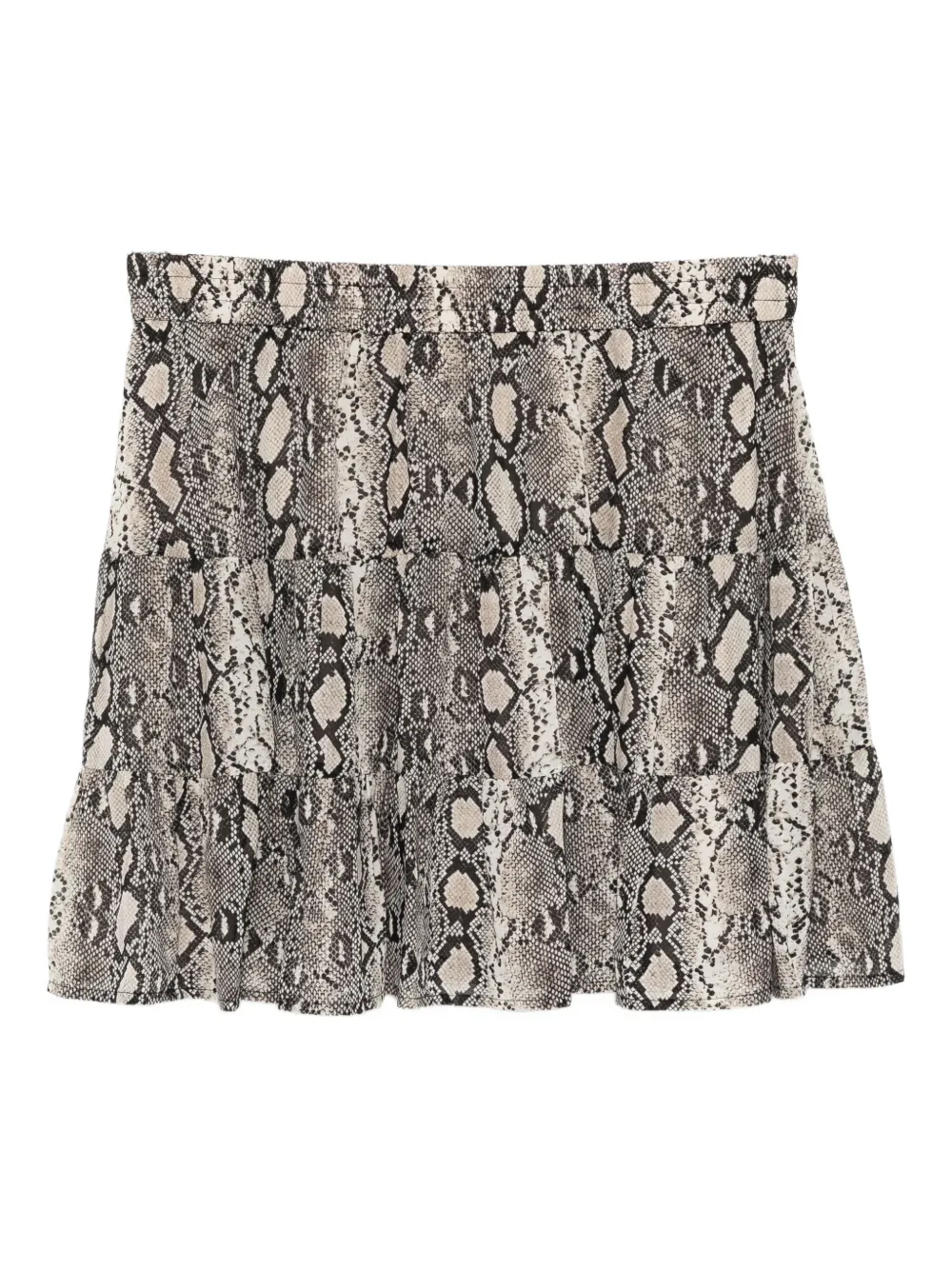 snake-print mini skirt