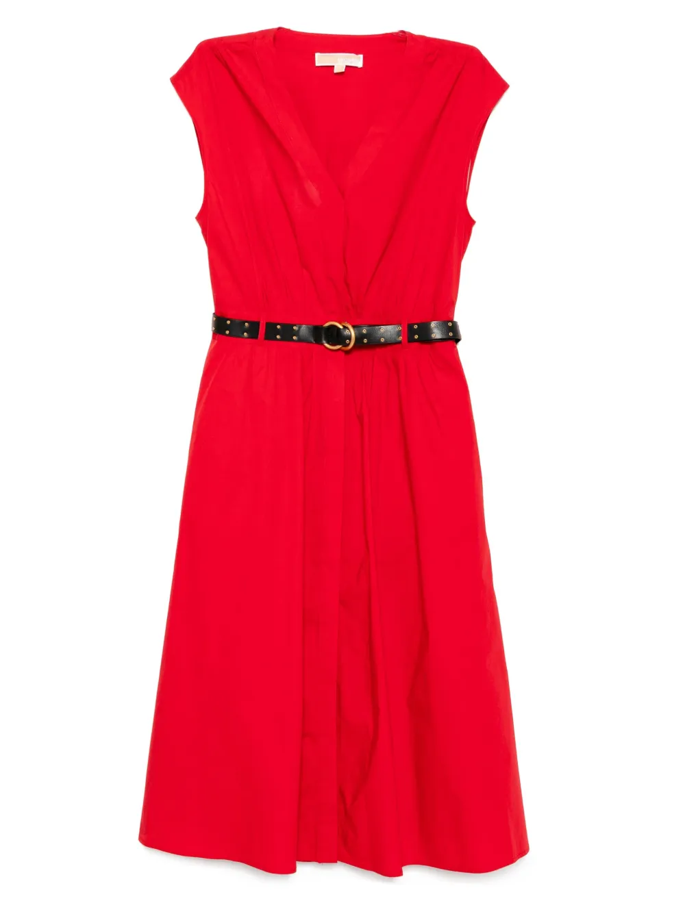 Michael Kors stretch poplin belted dress Rood