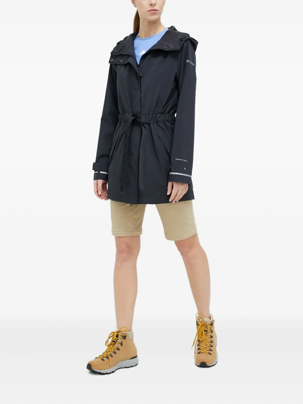 Columbia Here And There Ii Hooded Belted Jacket In Blue