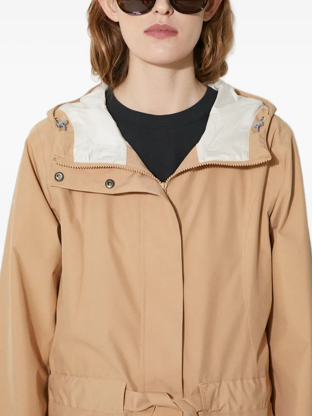 Columbia Jas met capuchon en ceintuur Beige