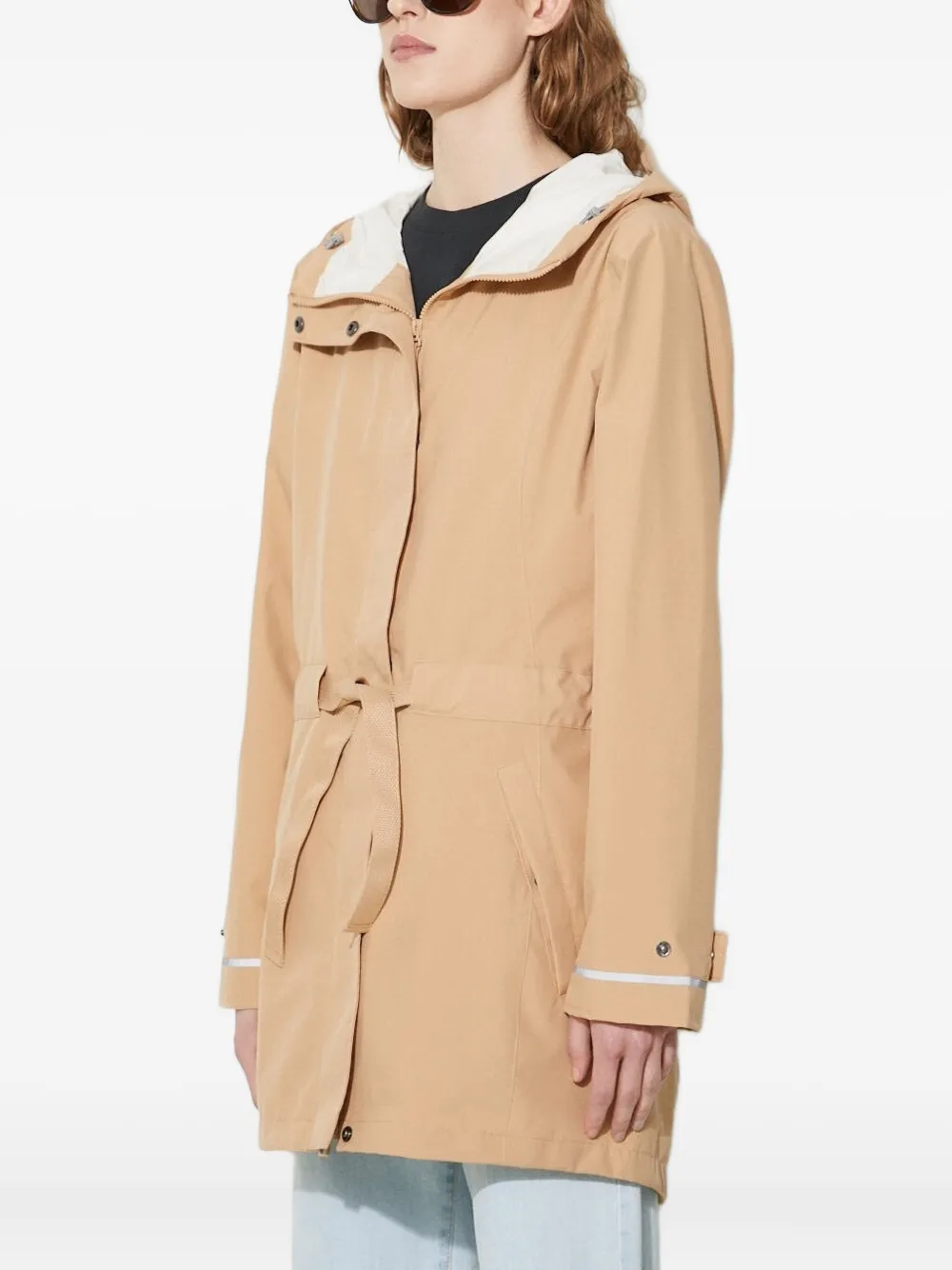 Columbia Jas met capuchon en ceintuur Beige