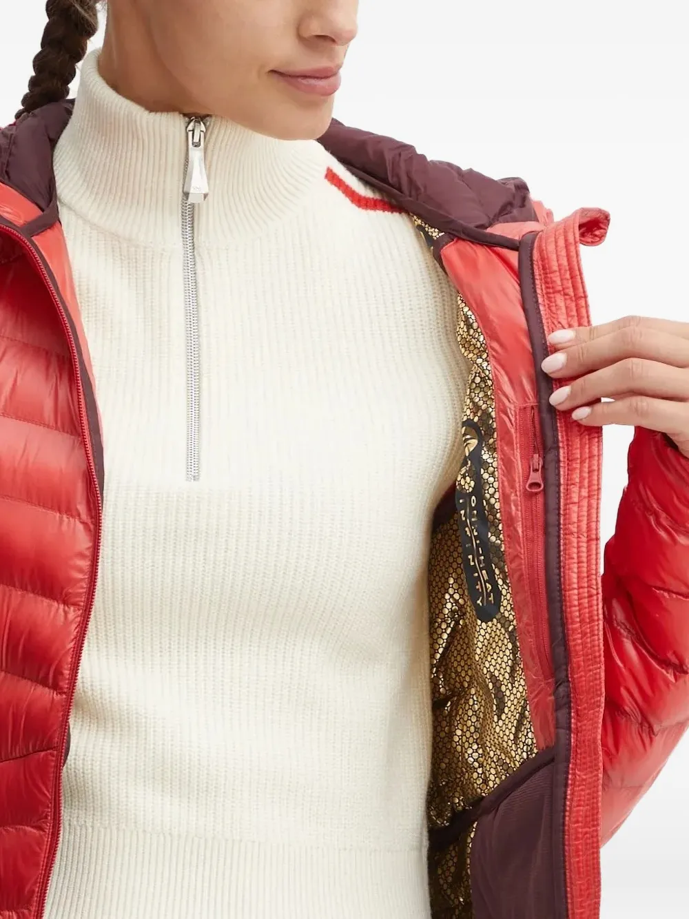 Columbia Labyrinth Loop Hooded Quilted Jacket In Red