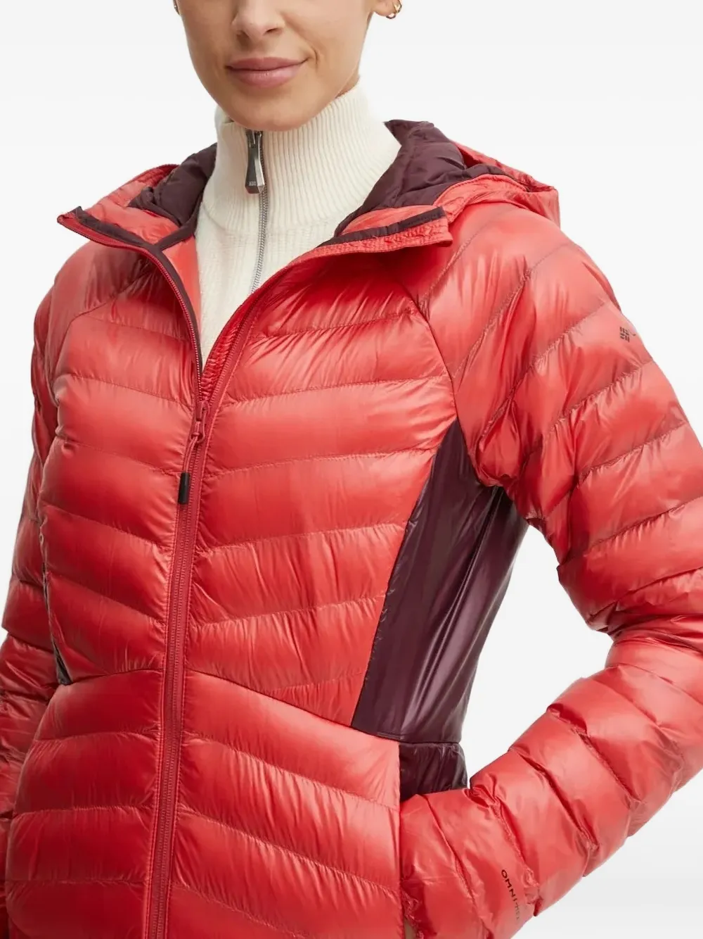 Columbia Labyrinth Loop Hooded Quilted Jacket In Red