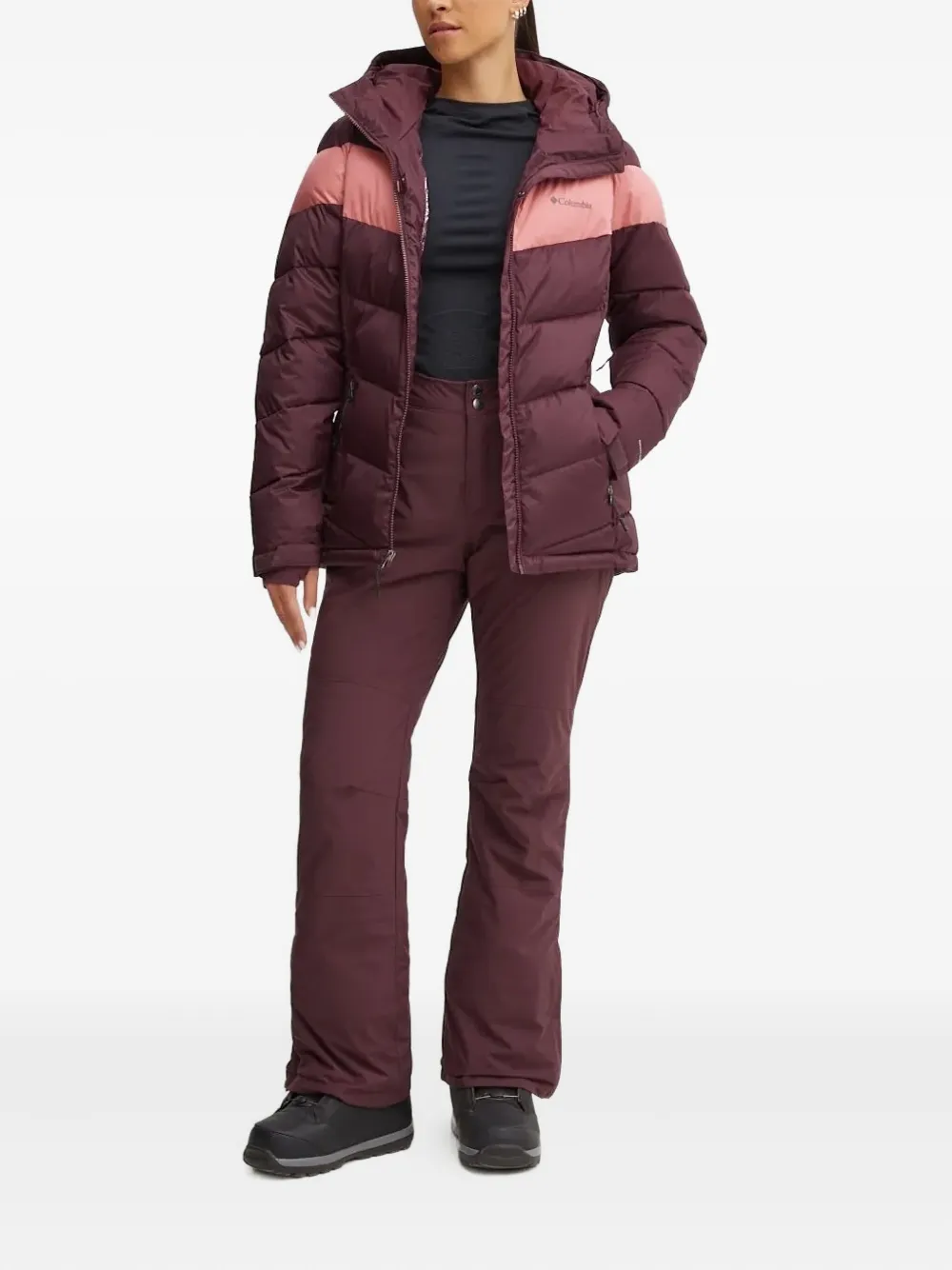 Columbia chevron-panel ski jacket Rood
