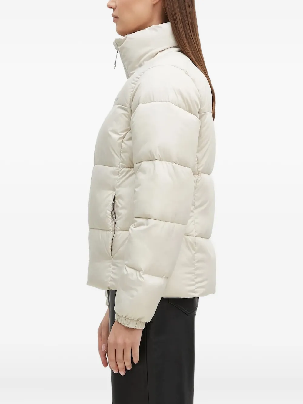 Columbia Harmony Falls Hooded Down Jacket In Dark Stone-neutral In White
